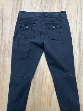 Black Slim Stretch Pants with Button Back Pockets